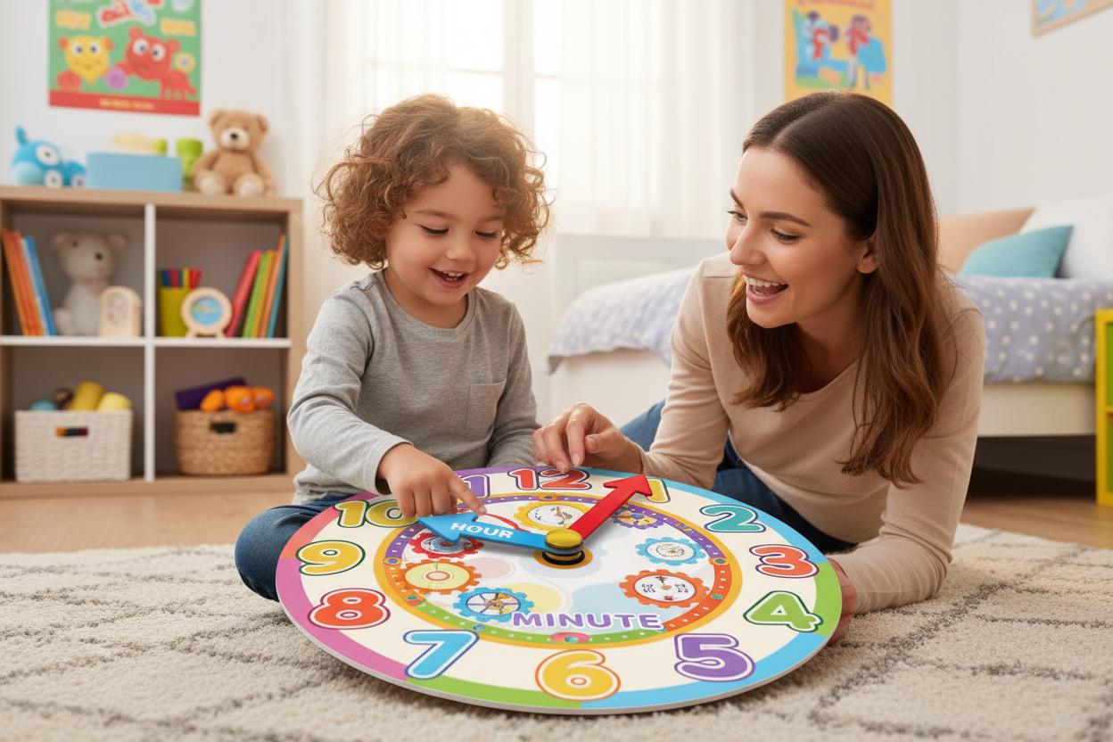 Enfant apprenant l'heure